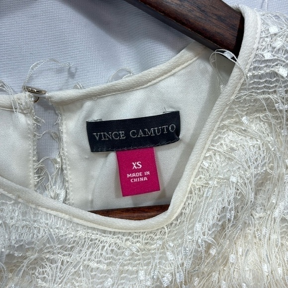 Vince Camuto All Fringe Sleeveless Party Shimmer Tank - Picture 4 of 6